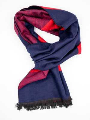  men's elegant scarf blue and red  - 10363 - € 19.68