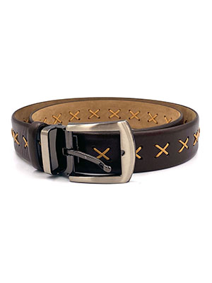 Belt in dark brown with decoration - 10414 - € 10.12