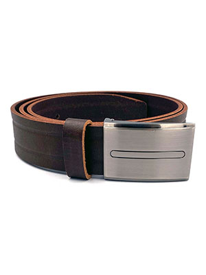 Belt in brown with metal plate - 10420 - € 21.37