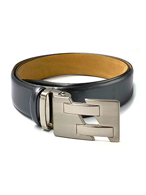 Gray leather belt - 10446 - € 10.12