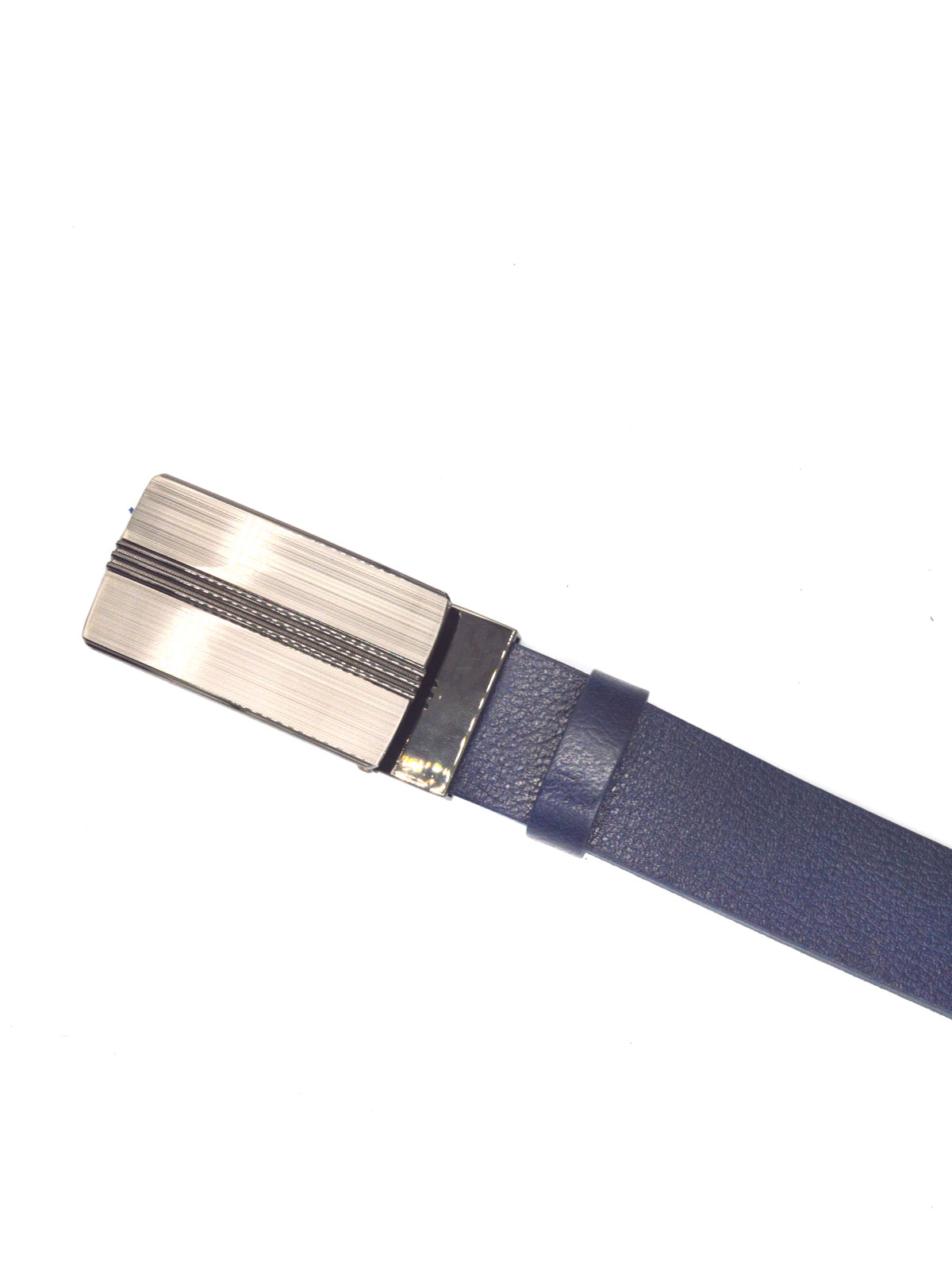 Blue leather belt with metal plate - 10447 - € 24.75 img3