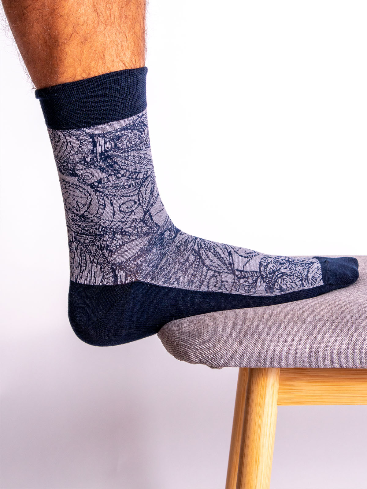 Κάλτσες με αντίθεση μοτίβο σε μπεζ - 10527 - € 3.94 img2