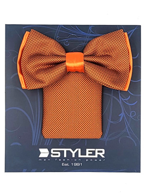 Bow tie and handkerchief in orange - 10904 - € 21.37
