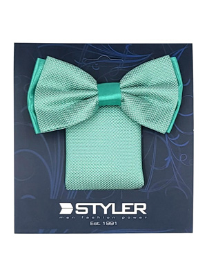 Handkerchief and bow tie in mint - 10906 - € 21.37