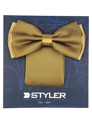 Bow tie and handkerchief in gold - 10908 - € 21.37