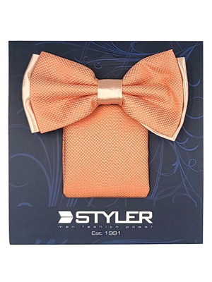 Handkerchief and bow tie in coral - 10911 - € 21.37