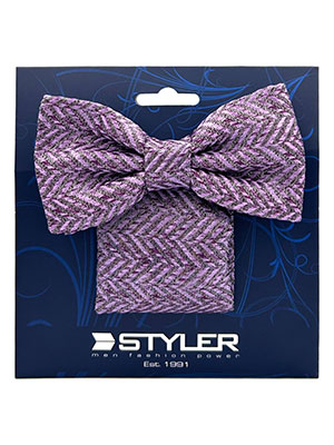 Handkerchief and bow tie in purple - 10915 - € 21.37