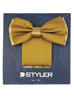 Handkerchief and bow tie in mustard - 10921 - € 21.37