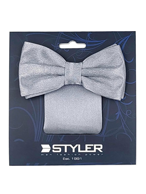 Handkerchief and bow tie in light gray - 10929 - € 21.37
