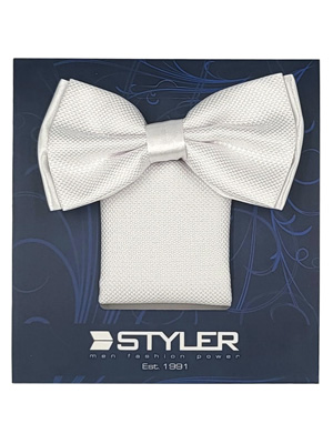 Bow tie and handkerchief in white - 10930 - € 21.37