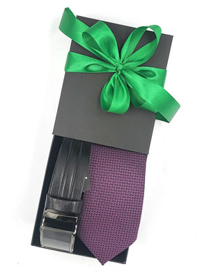 Purple tie and belt set - 13807 - € 27.00