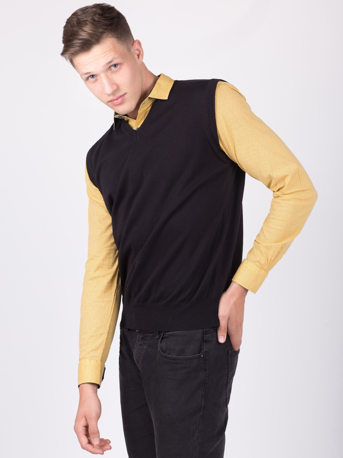  pulover fără mâneci din bumbac în negru - 14076 € 20.25 img2