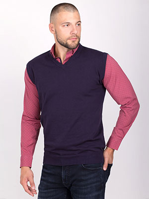 Navy blue sleeveless sweater-14079-€ 38.81
