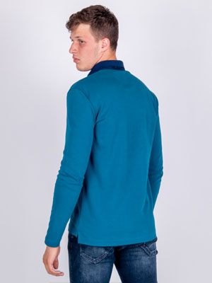 Petrol blouse with knitted collar - 18239 € 16.31 img3