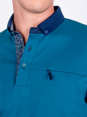 Petrol blouse with knitted collar - 18239 € 16.31 img4
