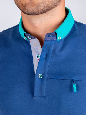 Denim blouse with knitted collar - 18240 € 16.31 img4