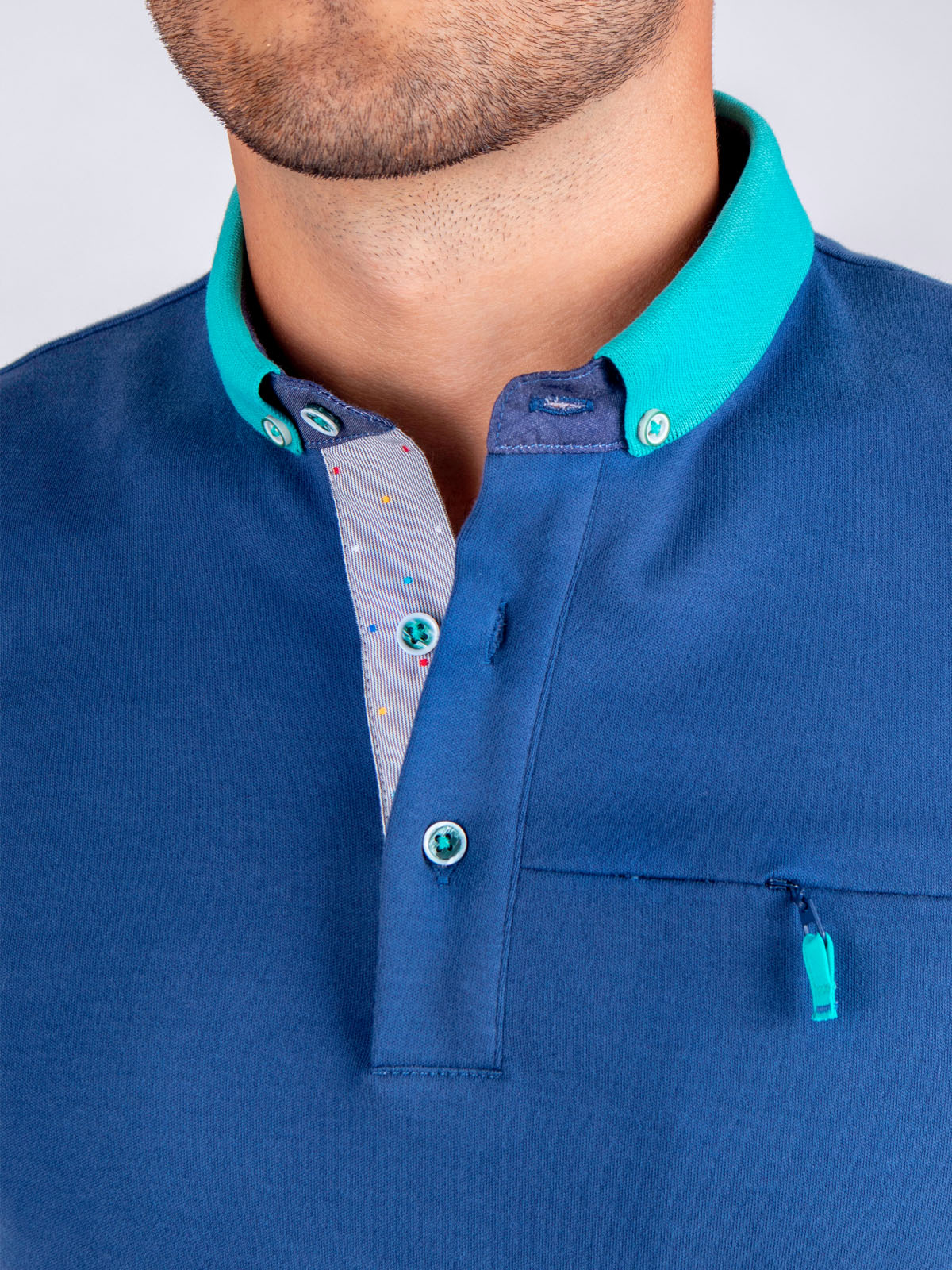 Denim blouse with knitted collar - 18240 € 16.31 img4