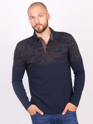 Blouse in dark blue with figures - 18262 - € 37.68