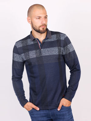 Mens blouse in white and dark blue - 18265 - € 37.68