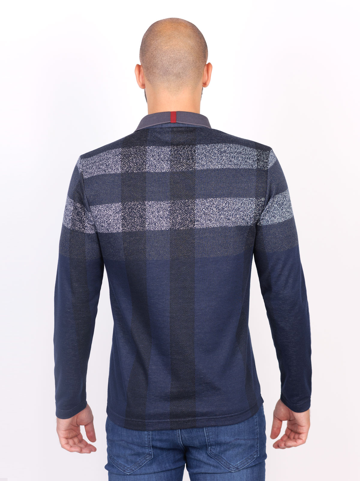 Mens blouse in white and dark blue - 18265 € 37.68 img2