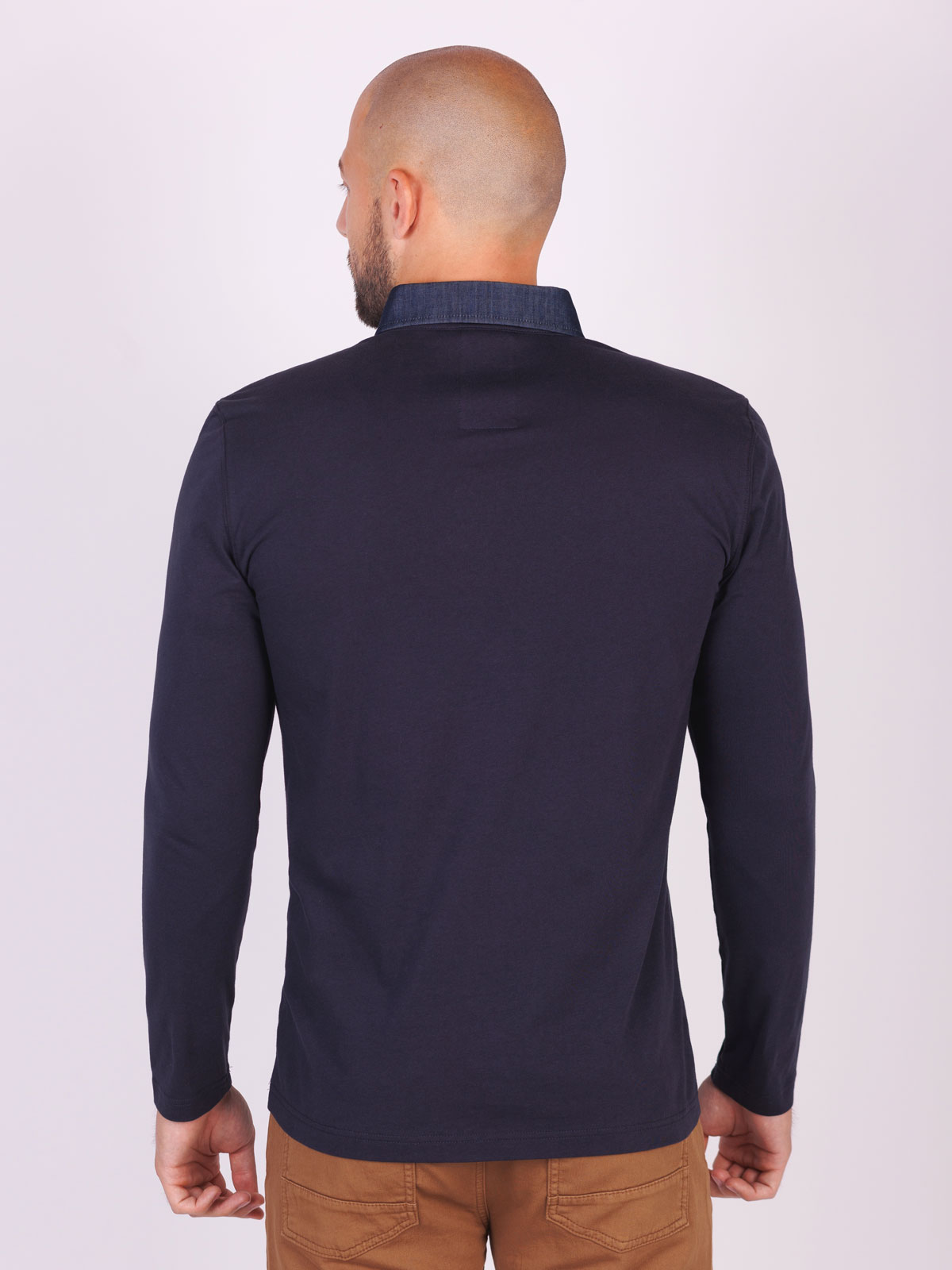 Ανδρική μπλούζα με τζιν γιακά - 18266 € 34.31 img2