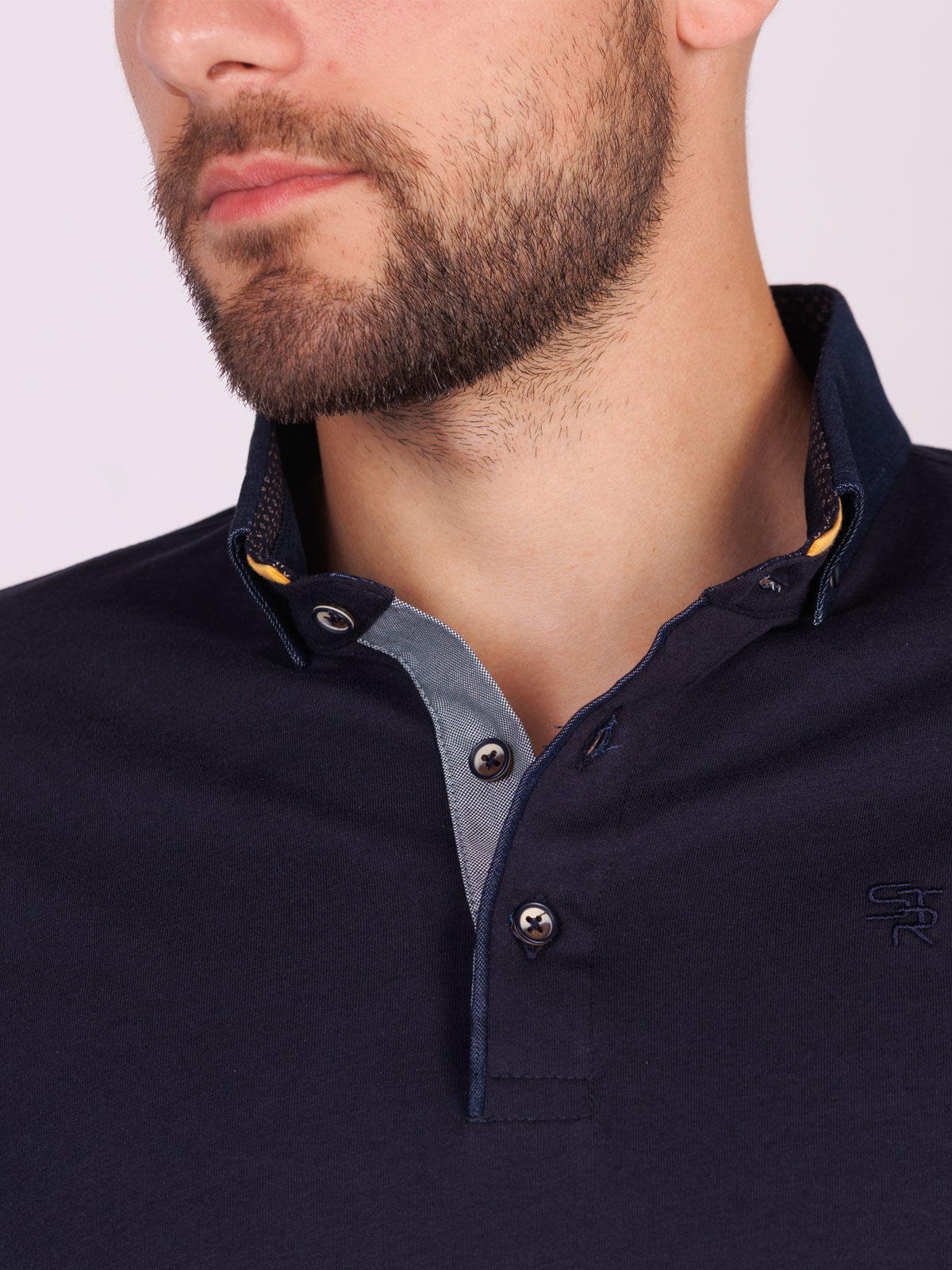 Ανδρική μπλούζα με τζιν γιακά - 18266 € 34.31 img3