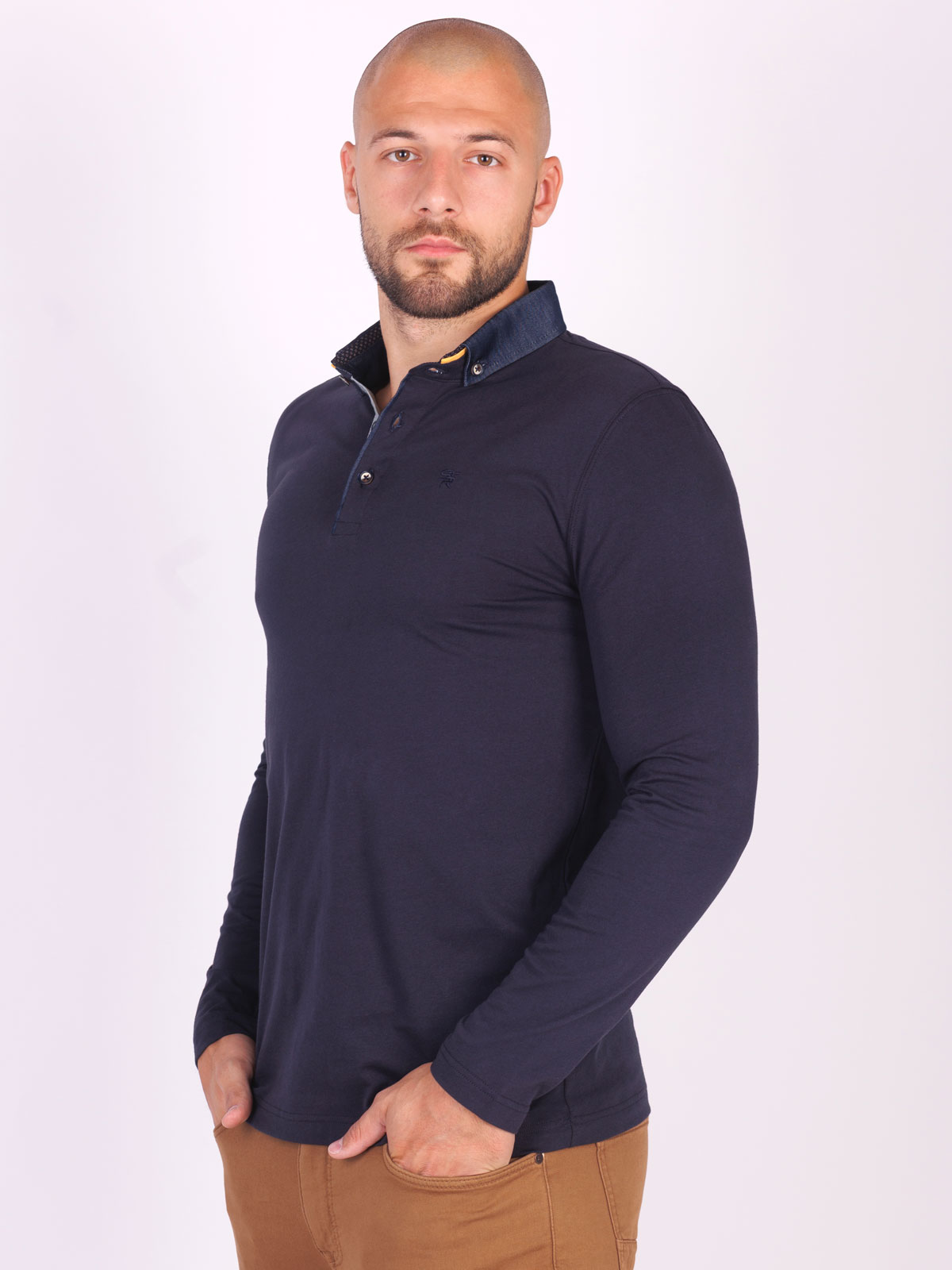 Mens blouse with denim collar - 18266 € 34.31 img4
