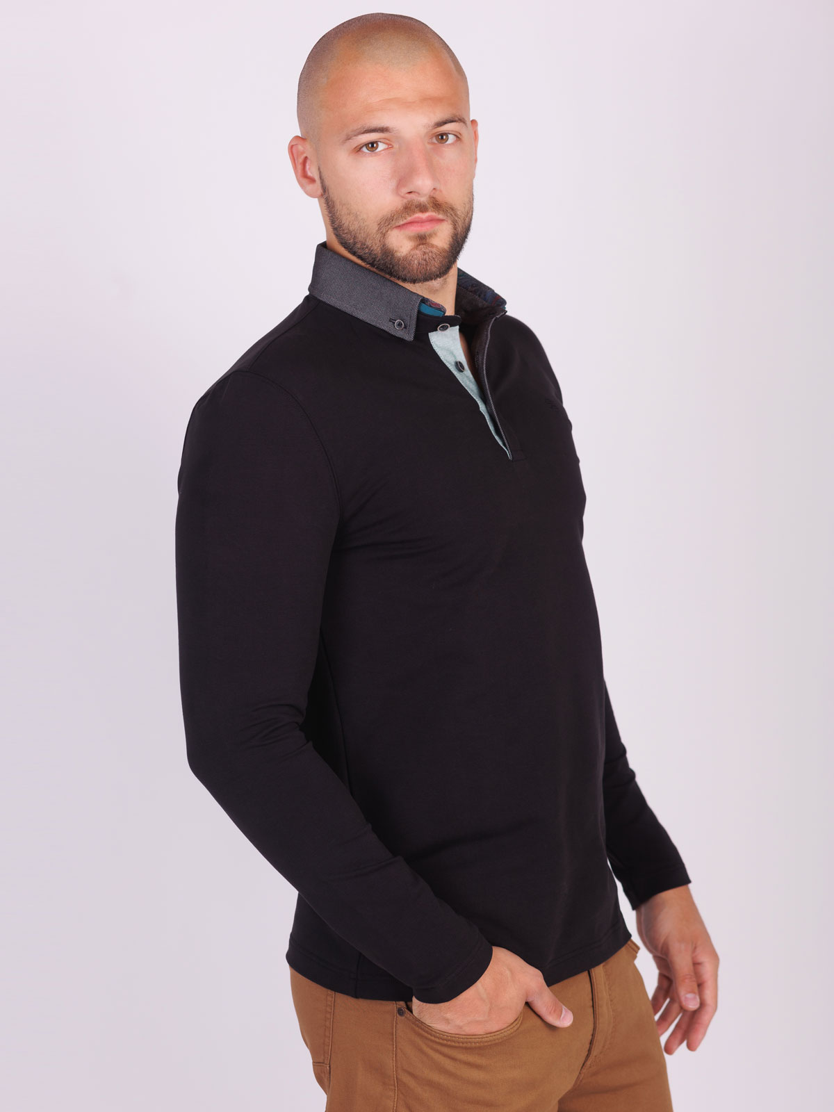 Mens blouse with collar accent - 18267 € 34.31 img4