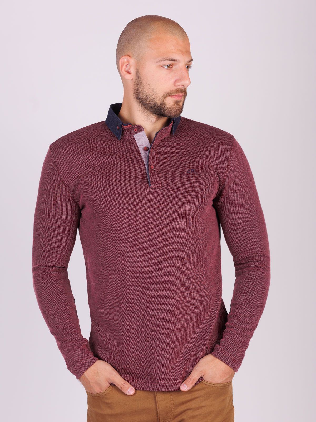 Mens blouse in raspberry color - 18273 € 35.43 img4