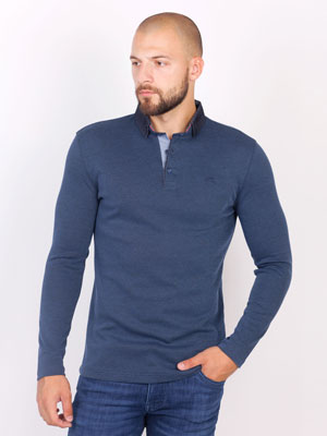Mens denim blouse with stitched collar - 18274 - € 35.43