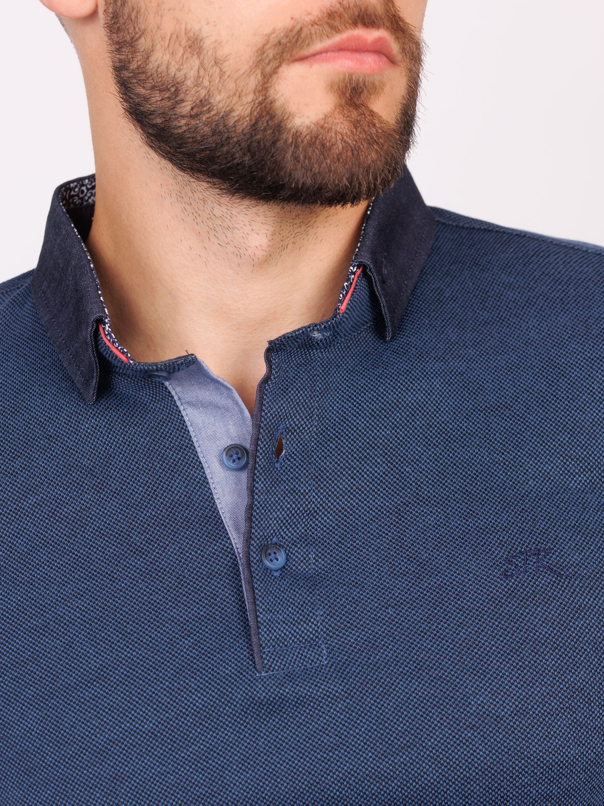 Mens denim blouse with stitched collar - 18274 € 35.43 img3
