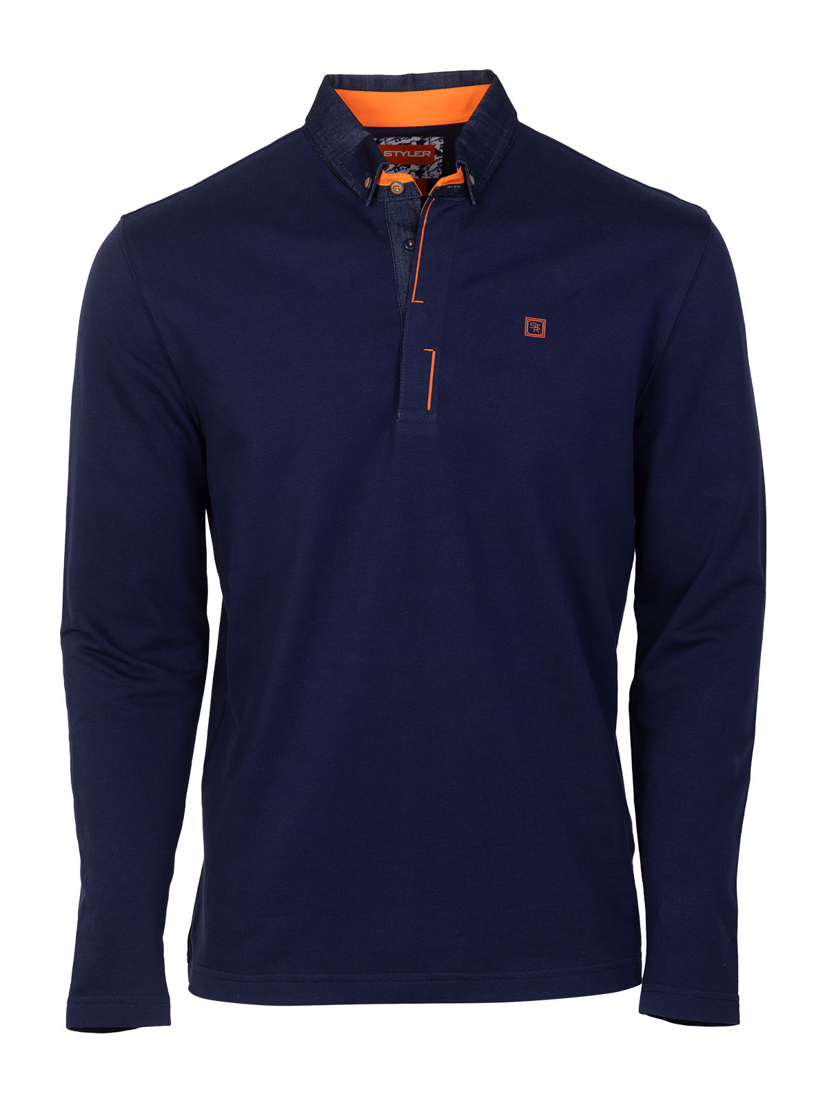 Bluză albastru închis cu guler din denim - 18275 € 44.43 img1