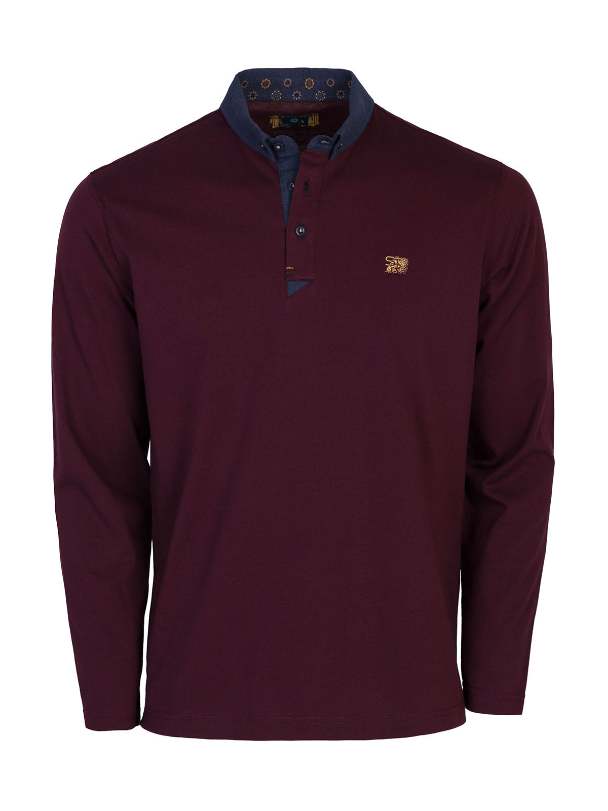 Aubergine blouse with denim collar - 18288 49.49 € img1