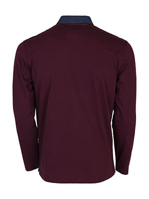 Aubergine blouse with denim collar - 18288 49.49 € img2