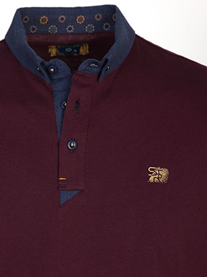 Aubergine blouse with denim collar - 18288 49.49 € img3