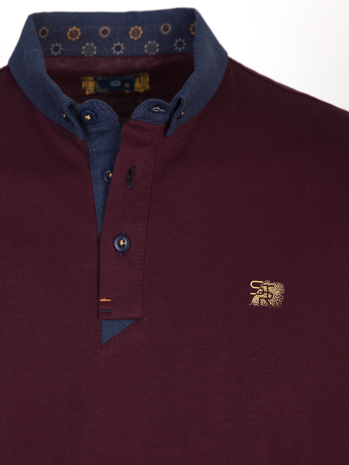 Aubergine blouse with denim collar - 18288 49.49 € img3