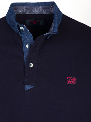 Dark blue blouse with denim collar - 18290 49.49 € img3