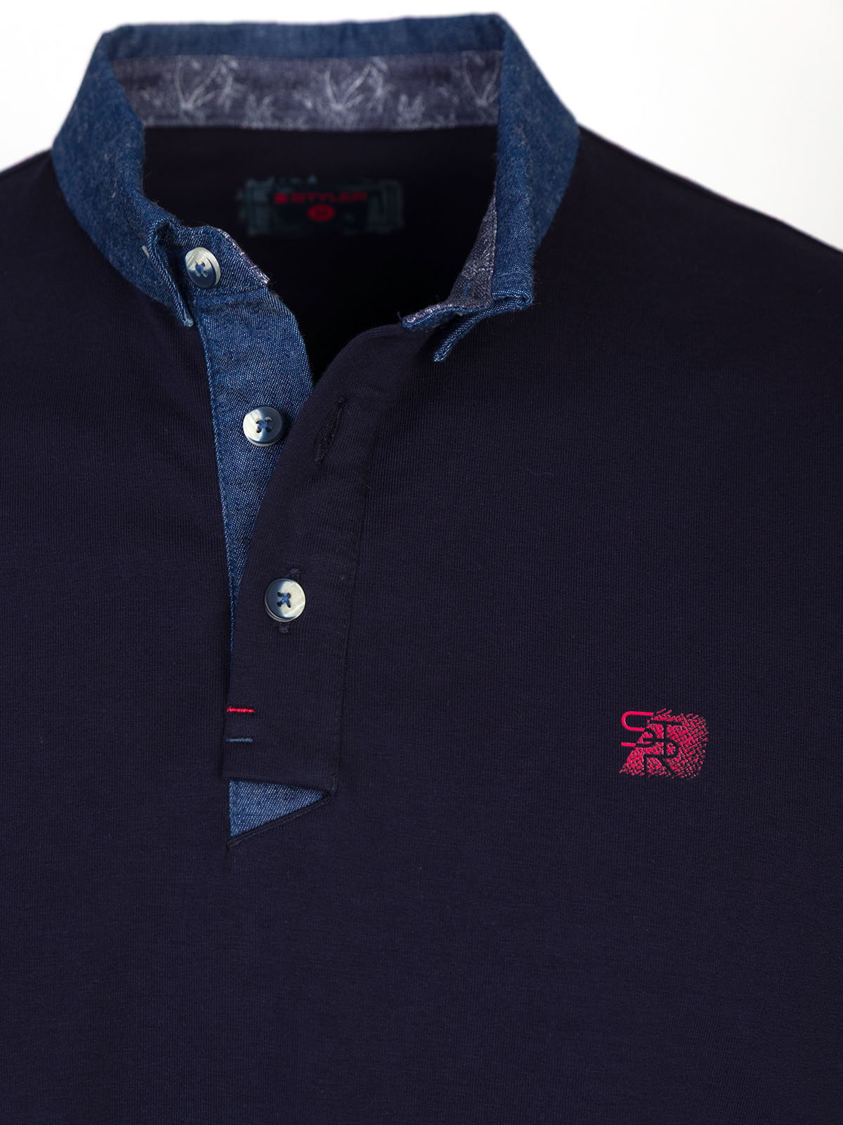 Dark blue blouse with denim collar - 18290 49.49 € img3