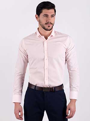 Ανοιχτό ροζ κομψό πουκάμισο - 21308 - € 16.31