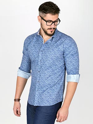  πουκάμισο με μπλε κυκλικό στάμπα  - 21430 - € 21.93