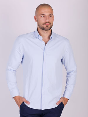 Light blue shirt with small rhomboids-21436-€ 48.37