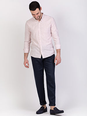 Shirt in pale pink with stripes - 21446 - € 16.31