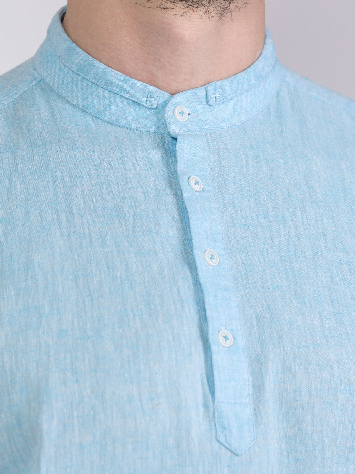 Μπλε πουκάμισο από λινό και βαμβάκι - 21448 € 24.75 img3