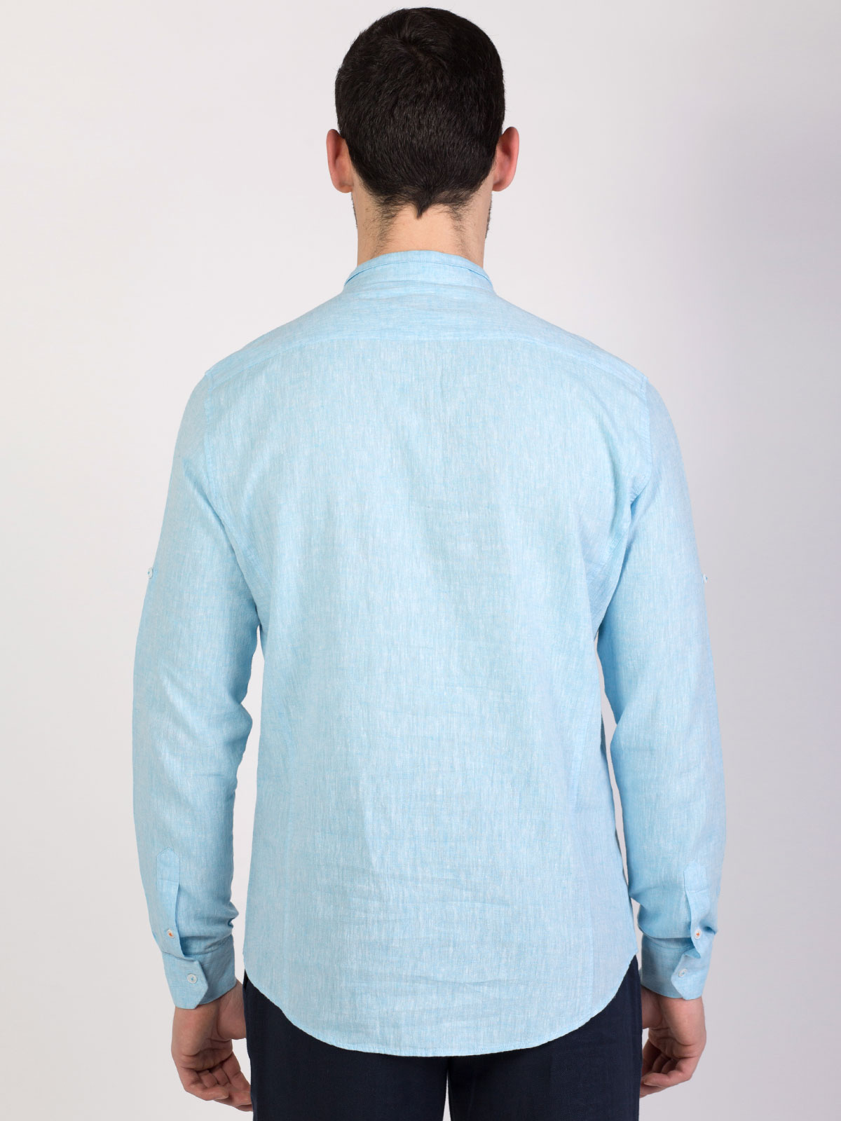 Μπλε πουκάμισο από λινό και βαμβάκι - 21448 € 24.75 img4