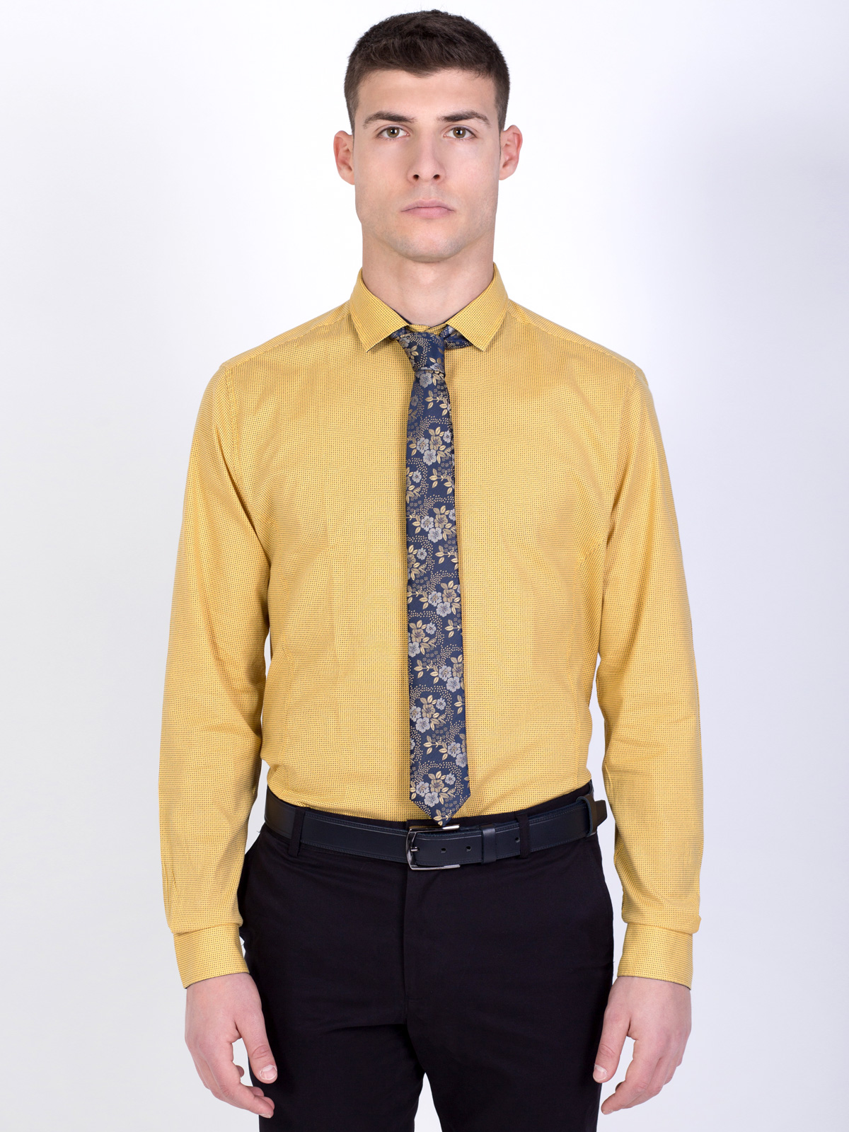 Σκούρο κίτρινο πουκάμισο με μικρές φιγο - 21454 € 21.93 img2