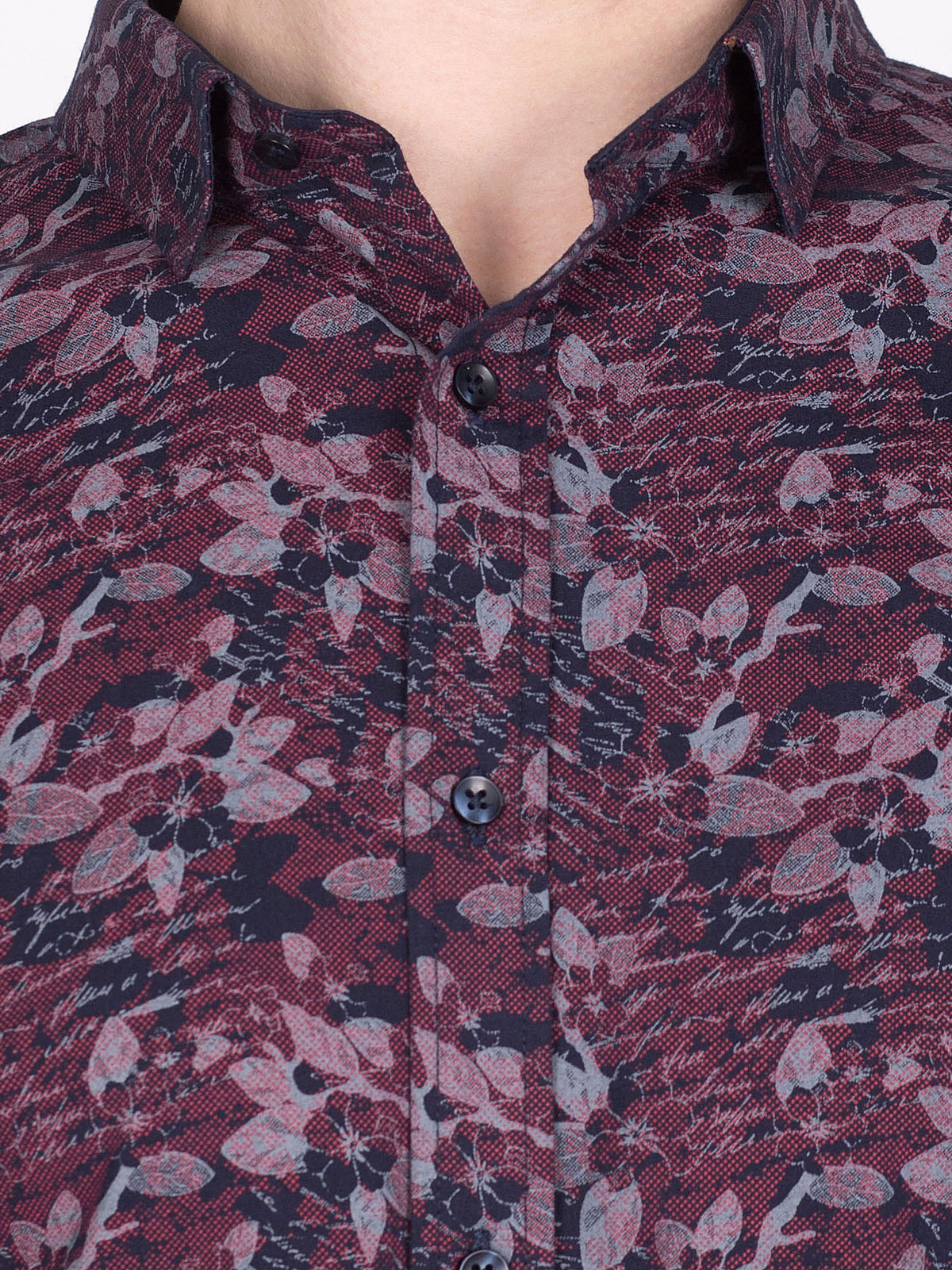 Shirt in burgundy with flowers - 21469 € 16.31 img2