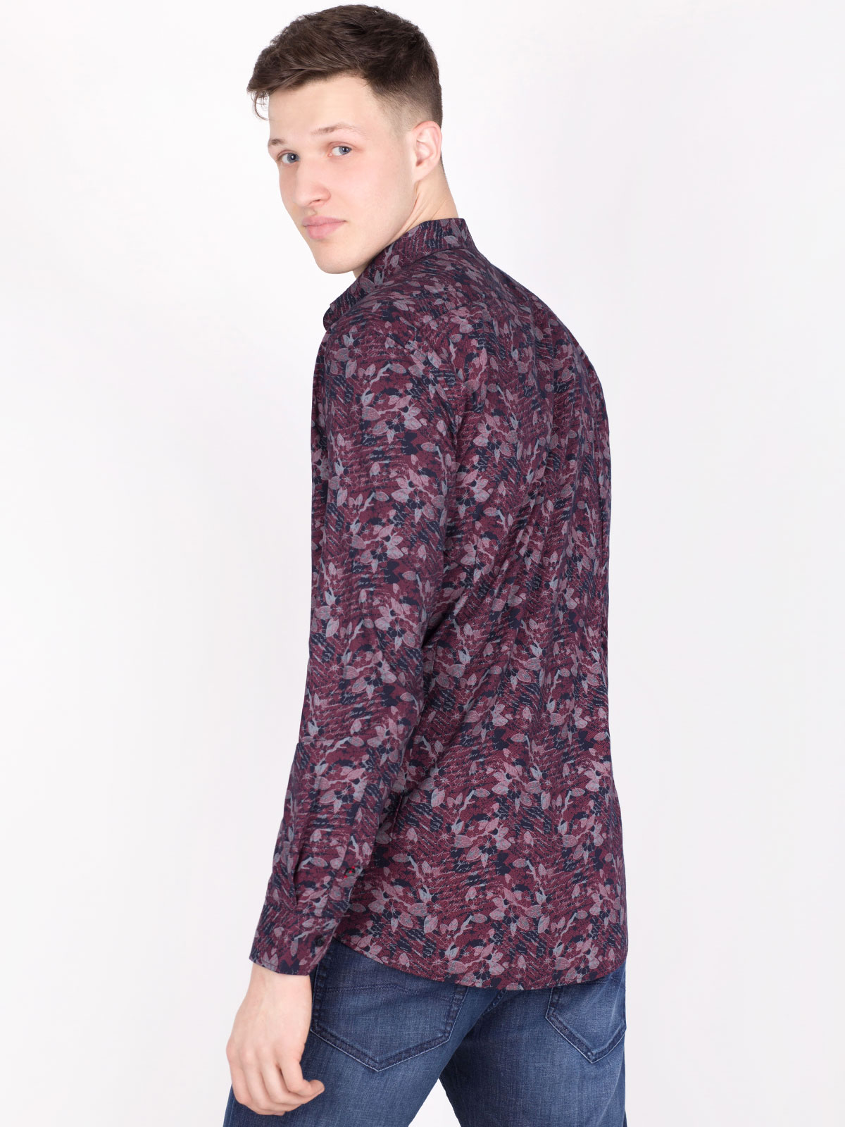 Shirt in burgundy with flowers - 21469 € 16.31 img4