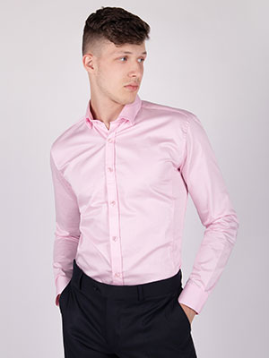 Κλασικό ανοιχτό ροζ πουκάμισο-21470-€ 38.81
