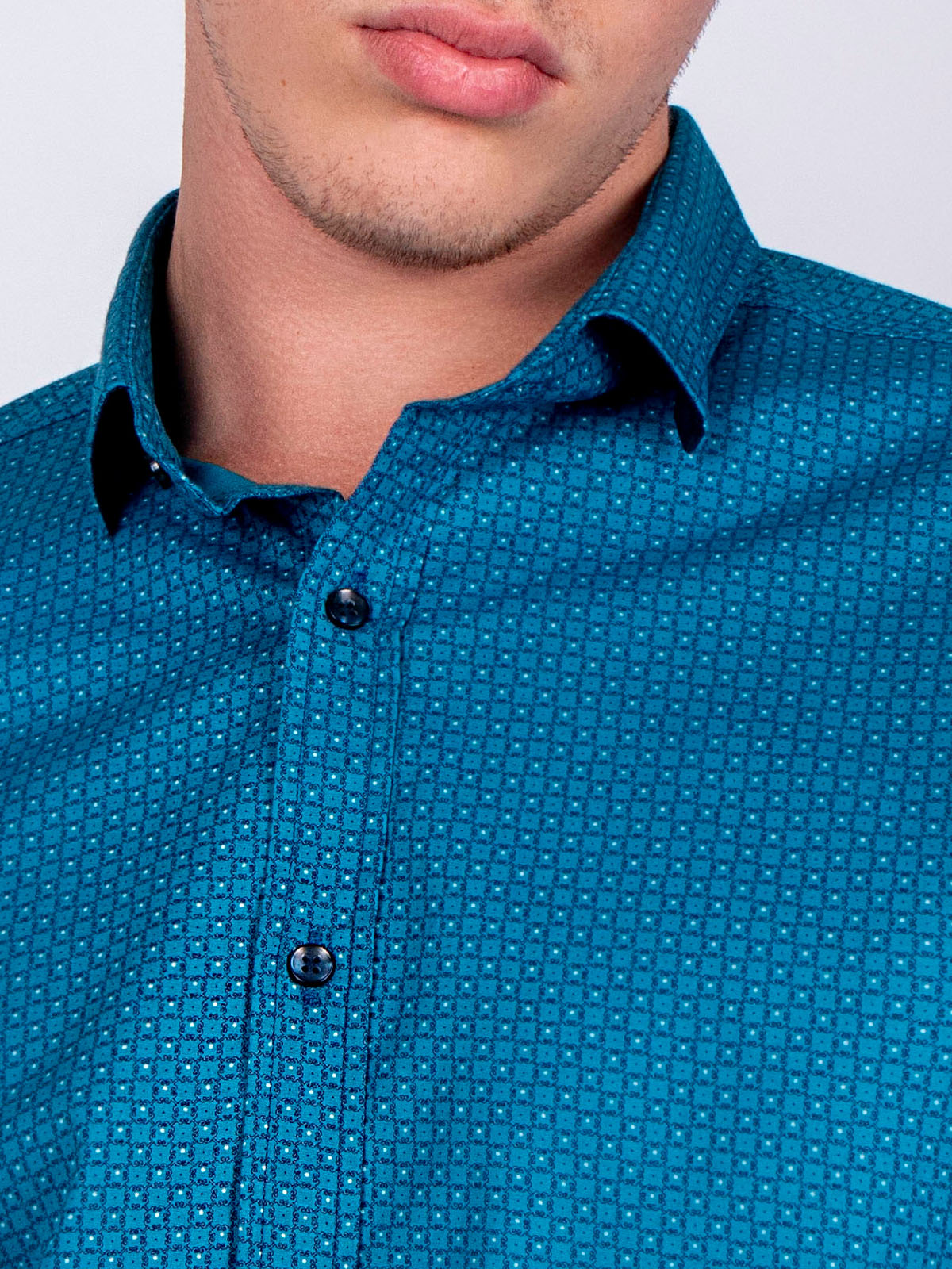 Shirt in petroleum blue squares - 21477 € 27.00 img4