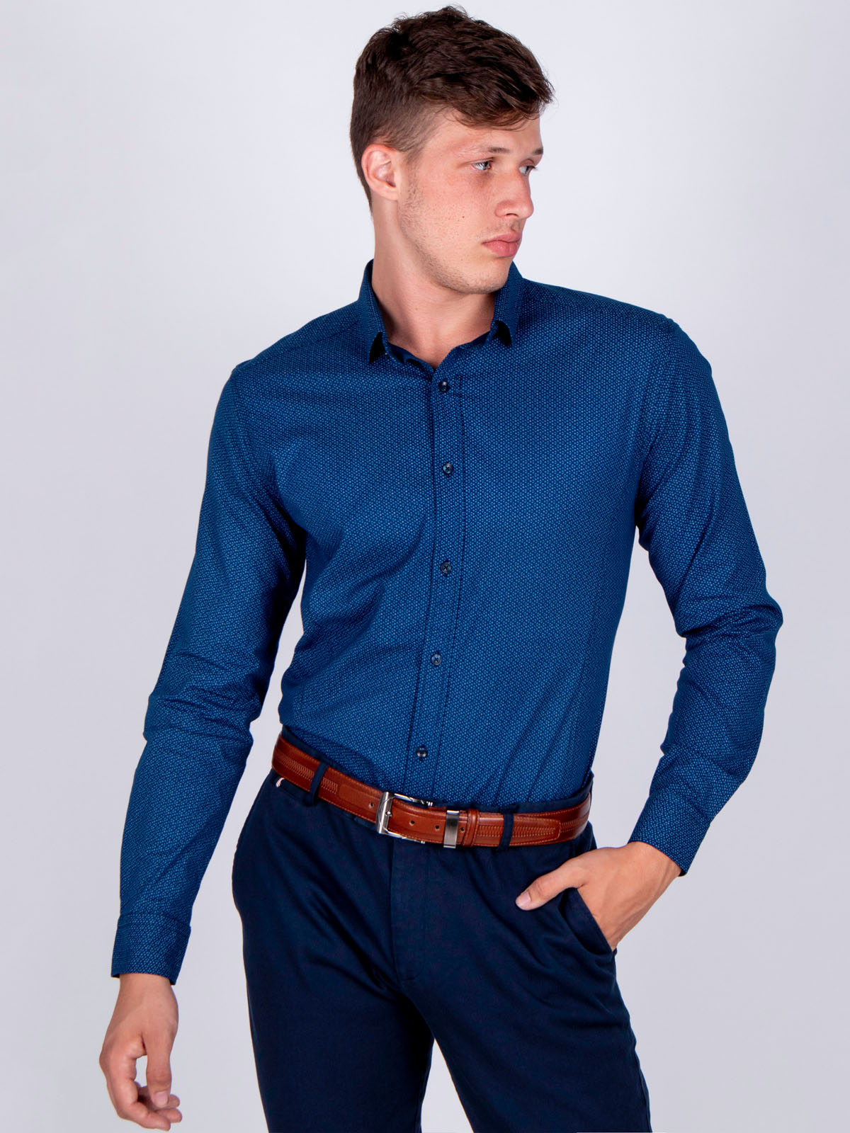 Shirt with small dots and squares in bl - 21480 € 27.00 img2